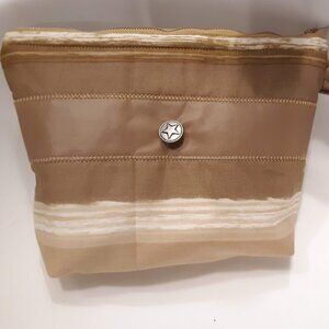New South Western Stripe Clutch travel Hanging Clutch make-up bag Brown Wristlet